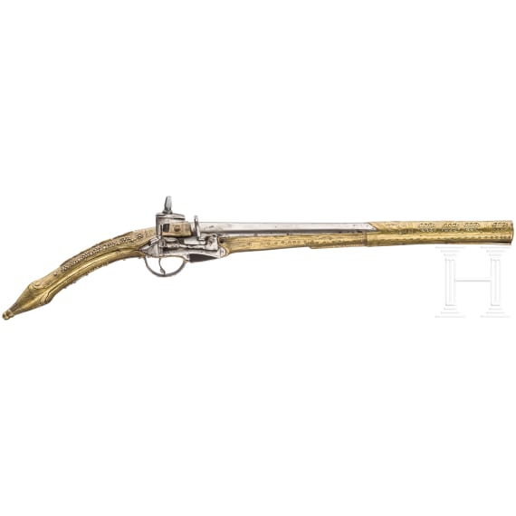 An Albanian "rat's tail" miquelet pistol, 19th century