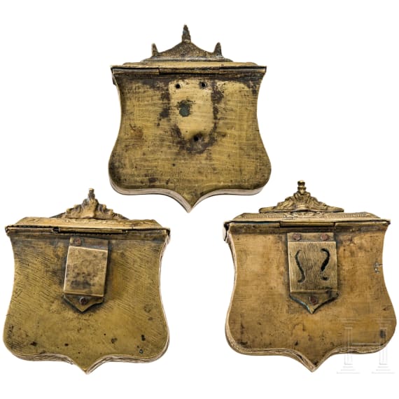 Three Balkan-Turkish cartouche boxes, 19th century