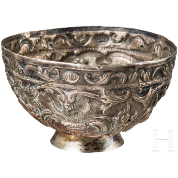 A Balkan Turkish silver bowl, circa 1800