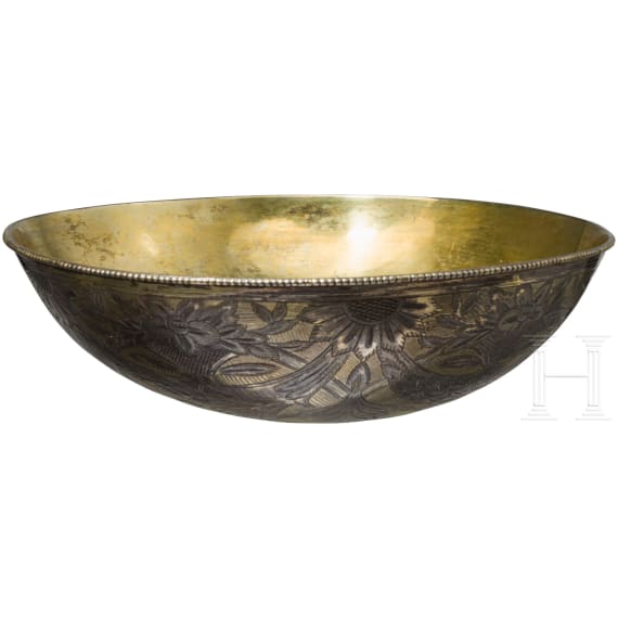 A Greek silver-plated drinking bowl, circa 1820