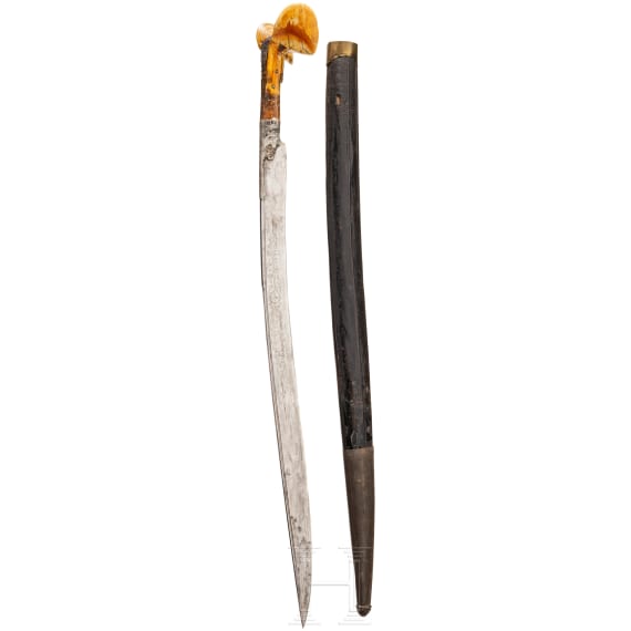 An Ottoman yatagan with ivory handle, 19th century