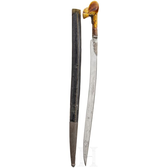 An Ottoman yatagan with ivory handle, 19th century