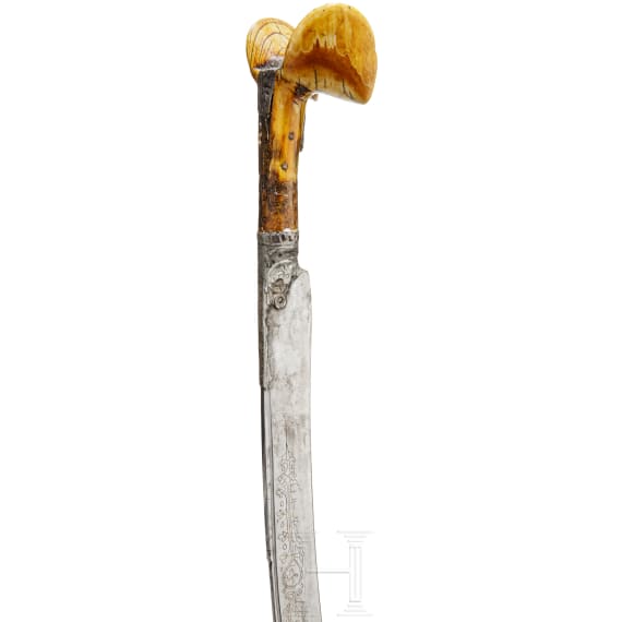 An Ottoman yatagan with ivory handle, 19th century