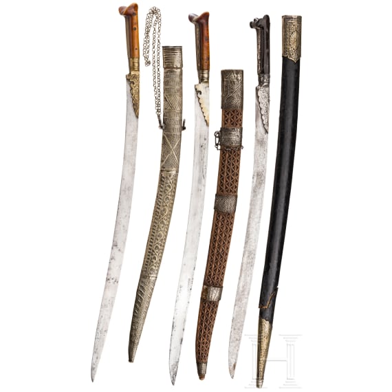 Three Ottoman yatagans, 19th century