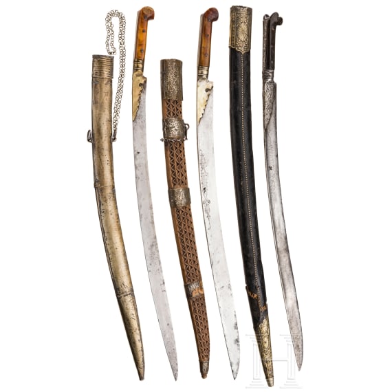 Three Ottoman yatagans, 19th century