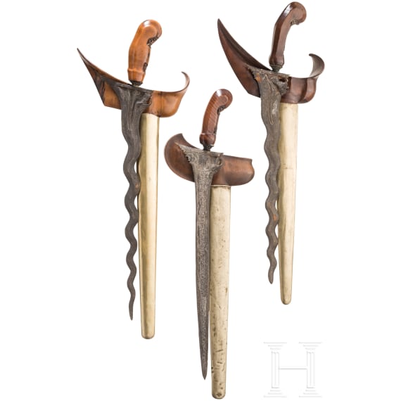 Three Balinese or Javanese krises, circa 1900