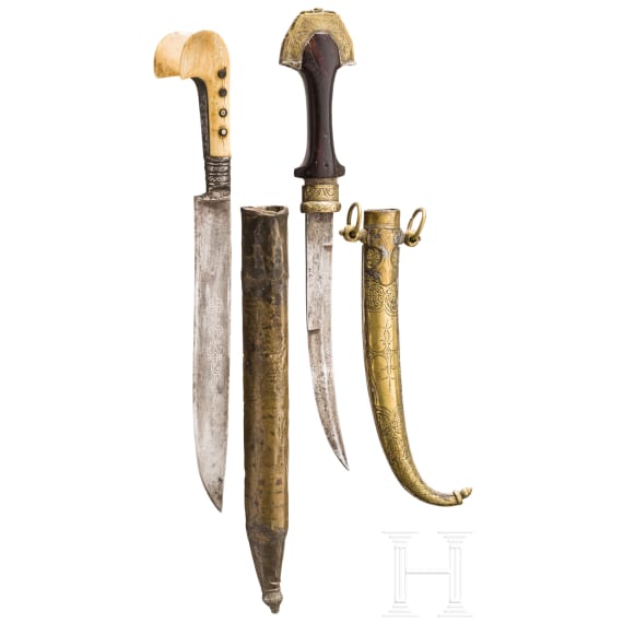 An Ottoman yatagan and a Moroccan koummya, 19th century