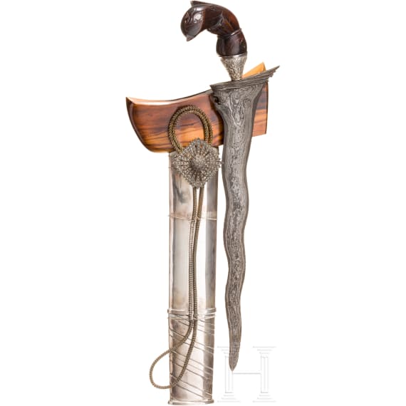A kris with a silver scabbard, Bugis, 20th century