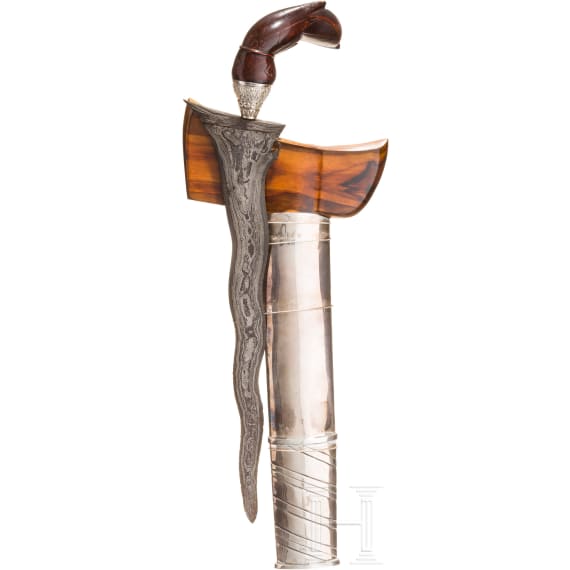 A kris with a silver scabbard, Bugis, 20th century