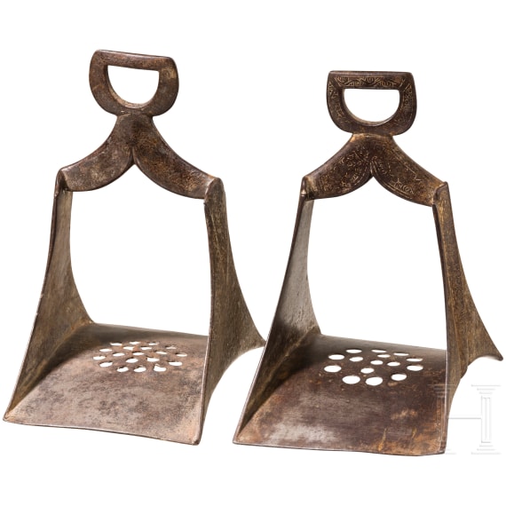 Two Ottoman stirrups, 17th/18th century