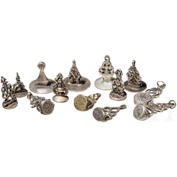A collection of thirteen different seals (nishan), Ottoman, around 1900