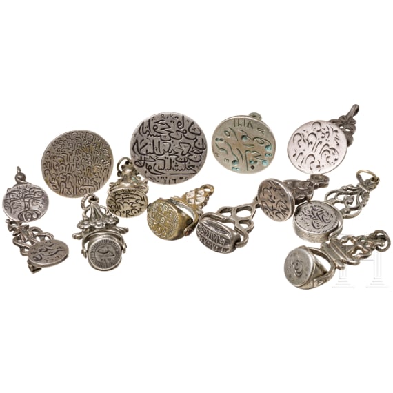 A collection of thirteen different seals (nishan), Ottoman, around 1900
