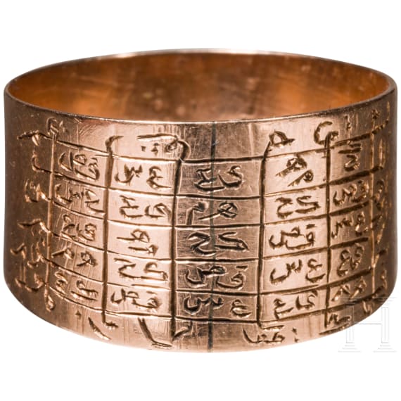 Golden amulet ring for women, Ottoman, around 1900