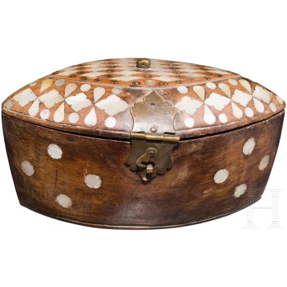A mother-of-pearl inlaid box, Ottoman 19th century