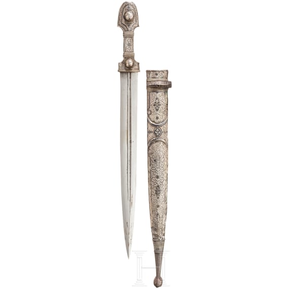 A silver-mounted kinjal, Caucasus, around 1900