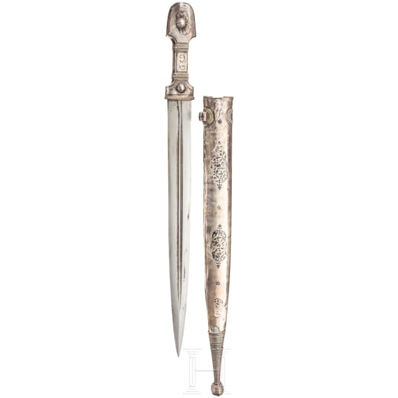 A silver-mounted kinjal, Caucasus, around 1900