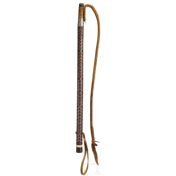 A nielloed horseman's whip, Caucasus, 20th century