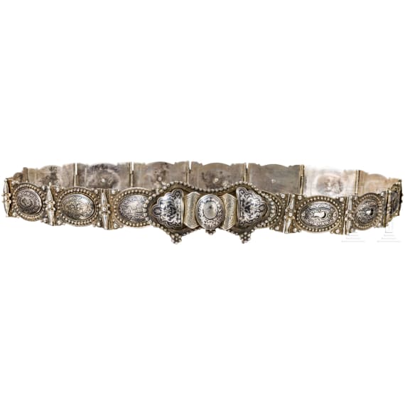 A Georgian silver belt, late-19th century