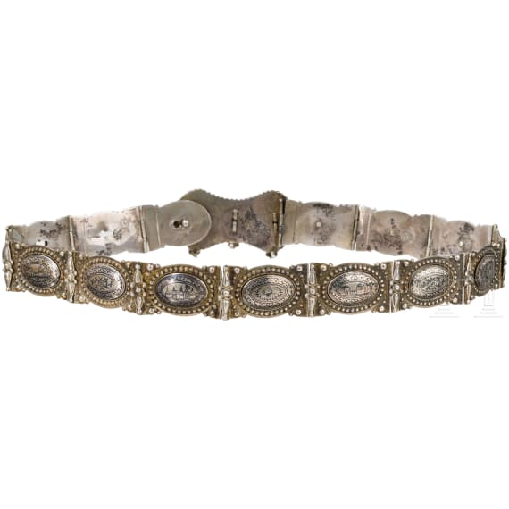 A Georgian silver belt, late-19th century