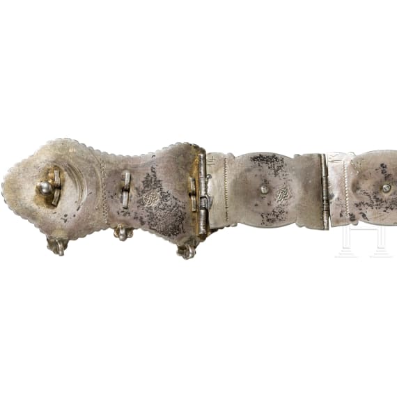 A Georgian silver belt, late-19th century