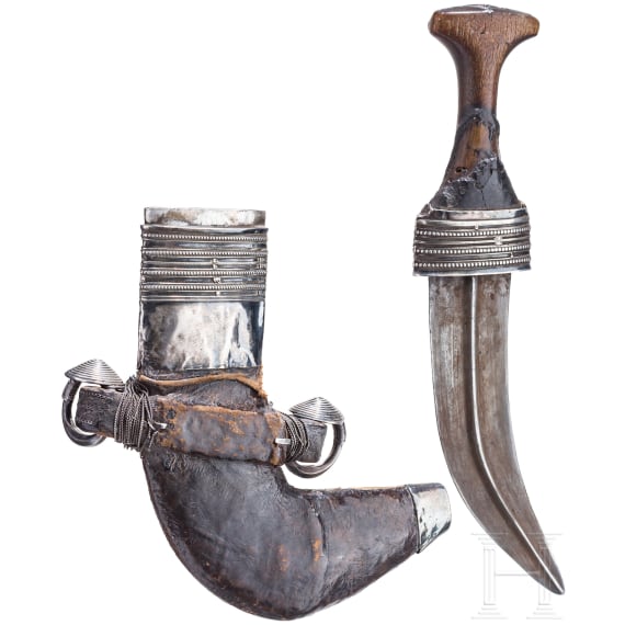 A silver-mounted djambia, Yemen, 19th century