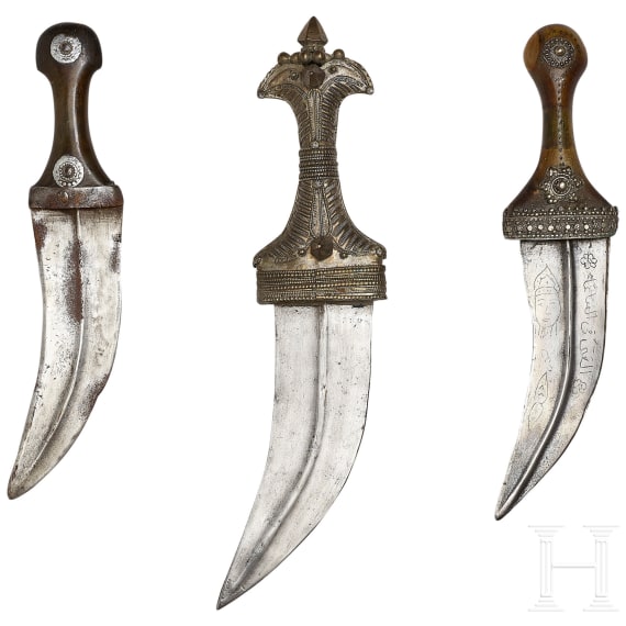 Three djambias from the Arabian Peninsula, 1st half of the 20th century