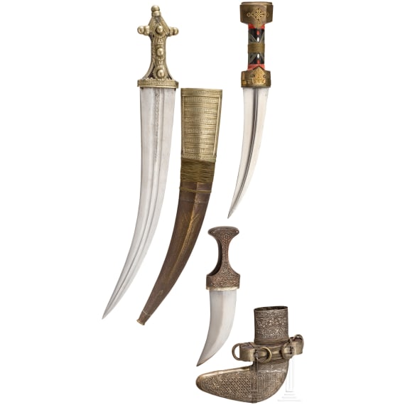 Three Oriental daggers, 19th/20th century