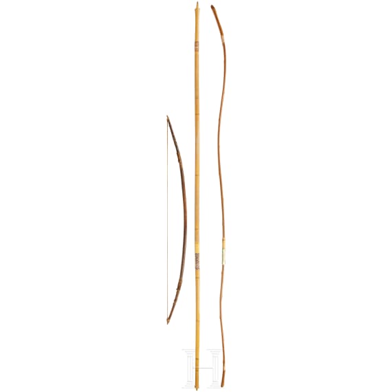 Two Japanese composite bows ("yumi") and a bow from Oceania, 20th century