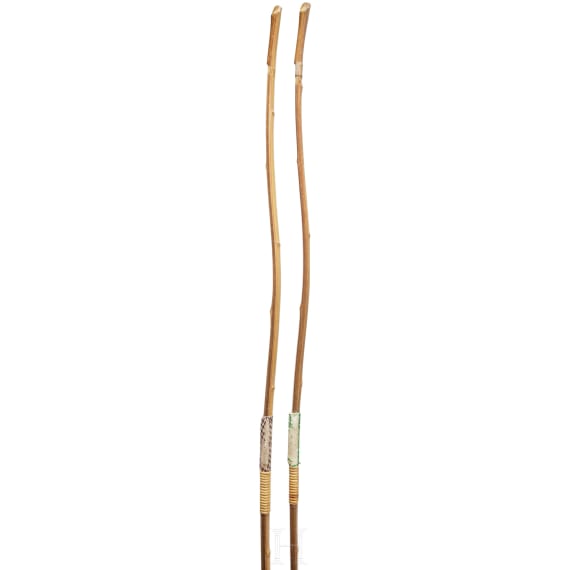Two Japanese composite bows ("yumi") and a bow from Oceania, 20th century
