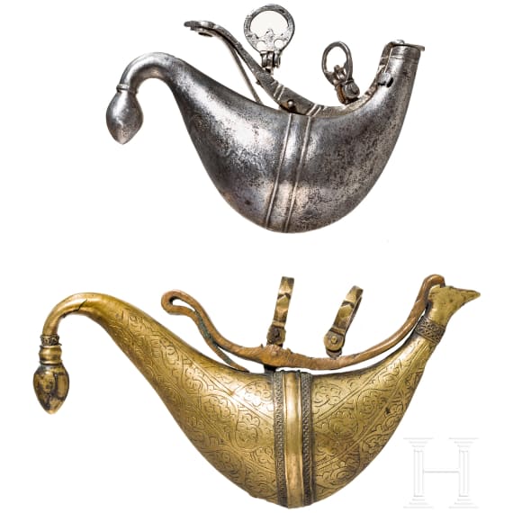 Two Afghan powder flasks, 19th century
