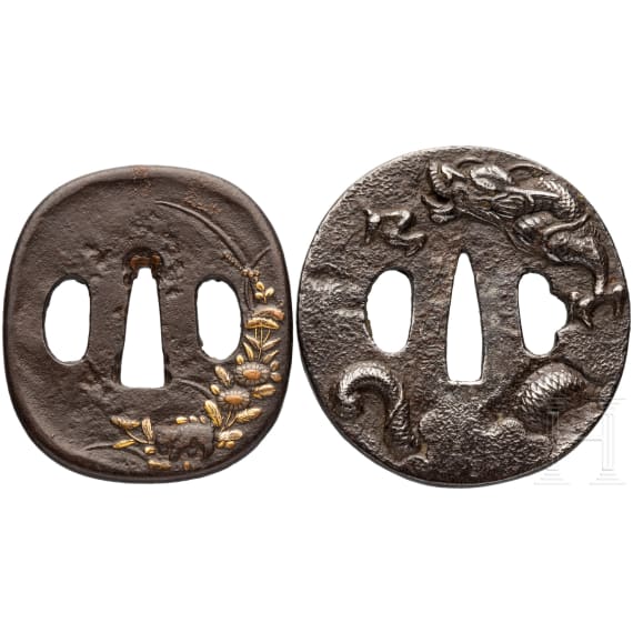 Two Japanese tsuba, 2nd half of the Edo Period
