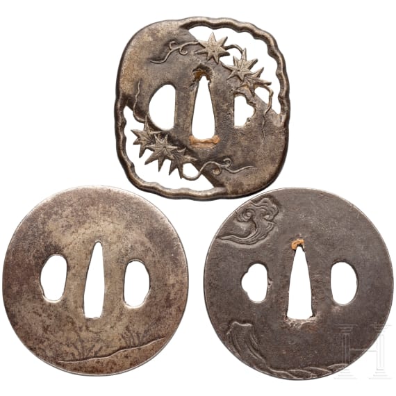 Three tsuba, Japan, Edo Period