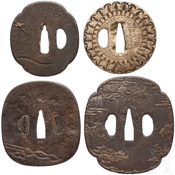 Four tsuba, Japan, 2nd half Edo period