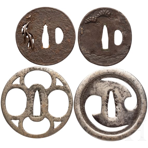 Four tsuba, Japan, 18th and 19th century