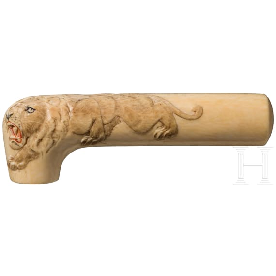 An ivory walking stick handle, Japan, ca. 1900