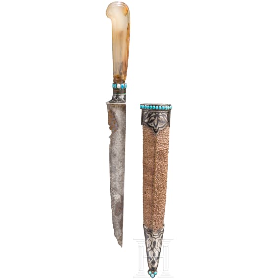A small turquoise-studded kard, Bukhara, circa 1900