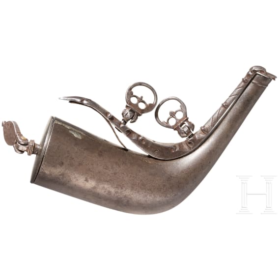 An Persian powder flask, circa 1800