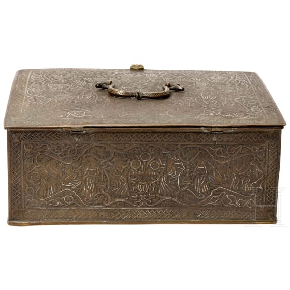 Engraved metal cassette, Persia, c. 1900