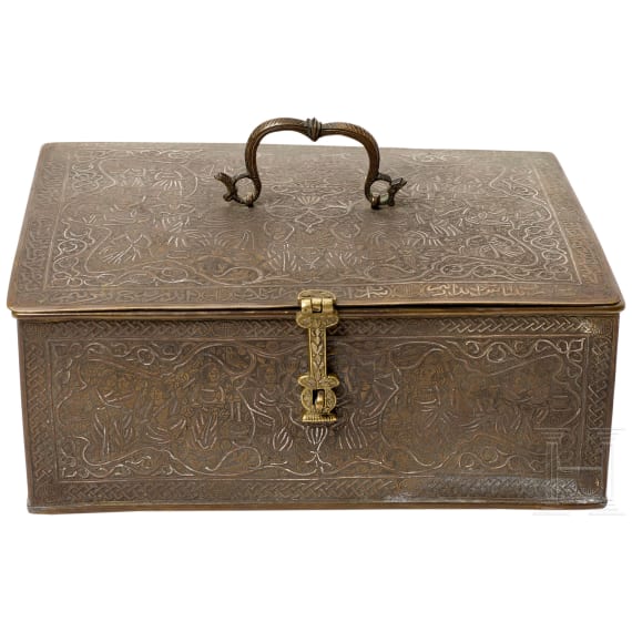 Engraved metal cassette, Persia, c. 1900
