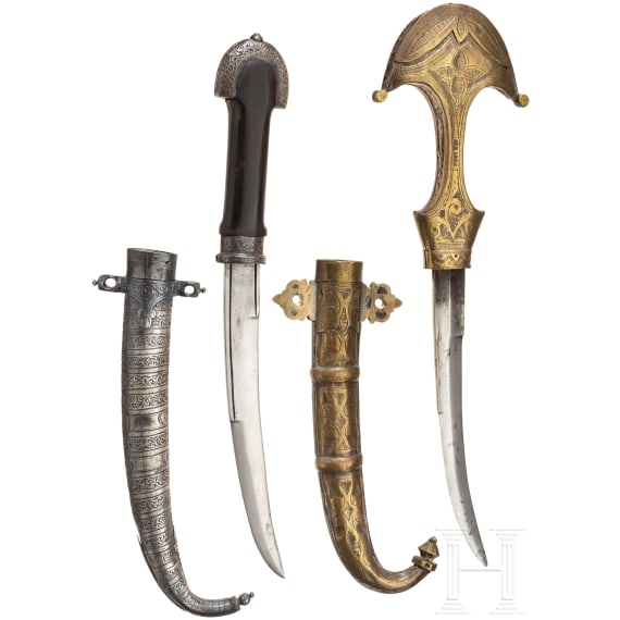 Two silver-mounted koummyas, around 1900 and 20th century respectively
