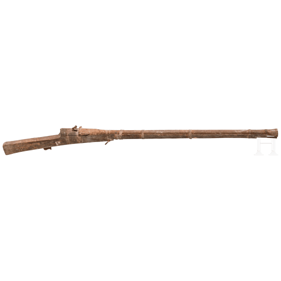 A heavy Indian matchlock rifle, 18th/19th century