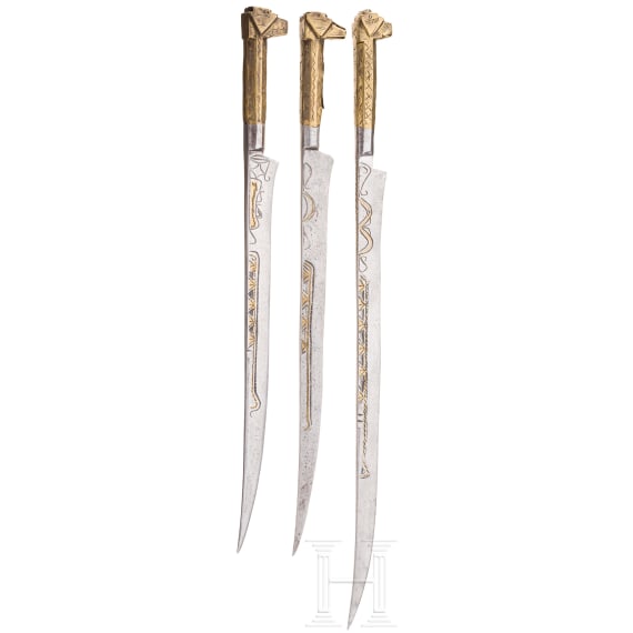 Three Moroccan flyssa knives, 19th century