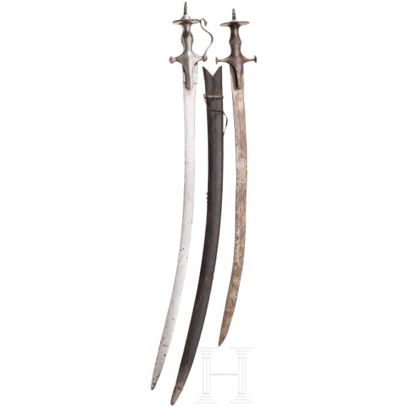 Two Indian tulwars, 19th century