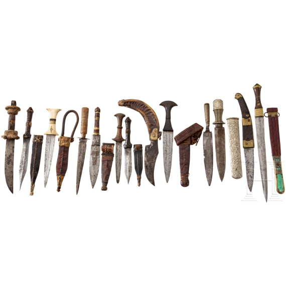 12 knives and daggers, North and West Africa/Asia, around 1900