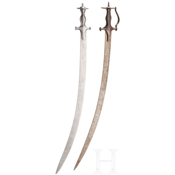 Two Indian tulwars, 19th century