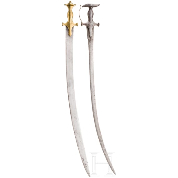 Two Indian tulwars, 19th century