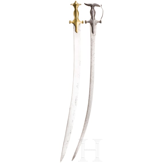 Two Indian tulwars, 19th century