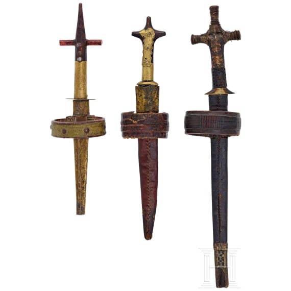 Three Tuareg arm daggers, 20th century