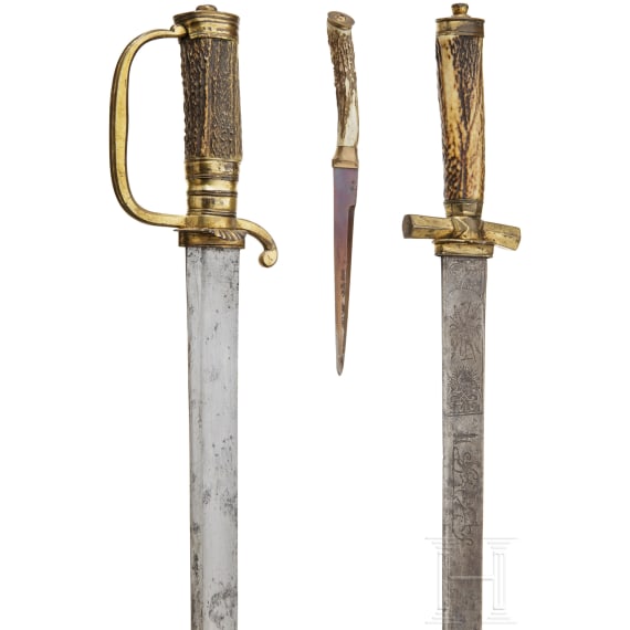 A sabre weapon of the Benge, a throwing knife of the Zande and two Ngombe swords