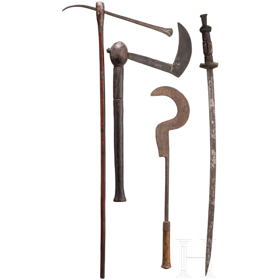 Four African weapons, 19th/20th century